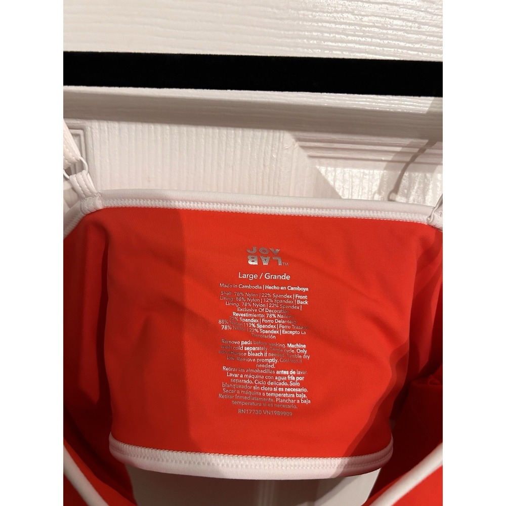 NWT‎ Joy Lab Large Sports Bra Activewear Moisture Wicking Yoga Gym Athletic Red - Picture 6 of 6
